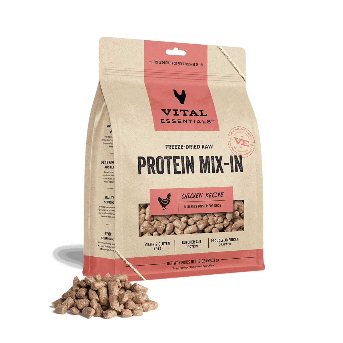 Vital Essentials Freeze-Dried Protein Mix-In Chicken Dog Meal Topper