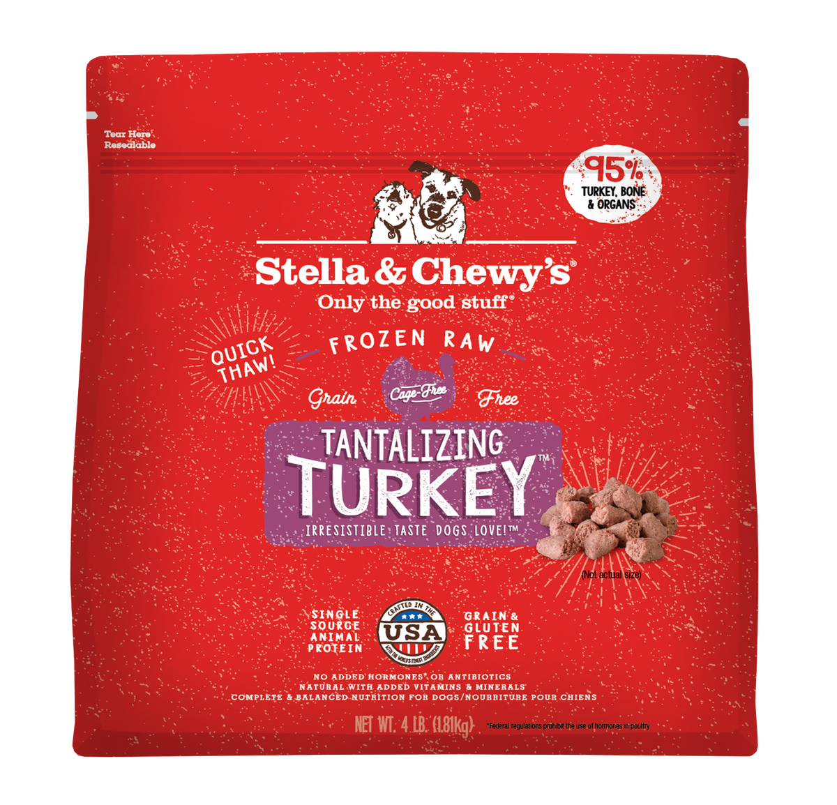 Stella &amp; Chewy&#39;s Frozen Raw Tantalizing Turkey Dinner Morsels Dog Food
