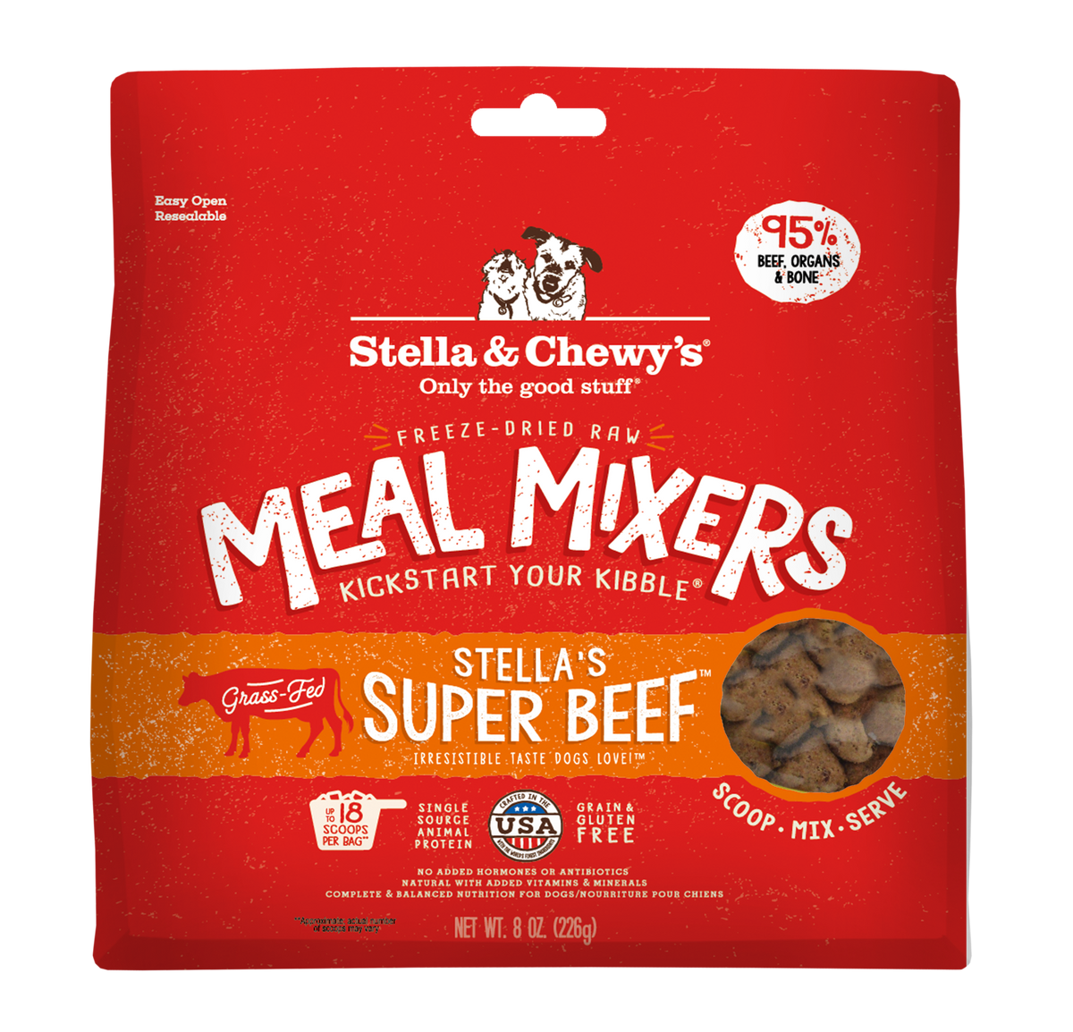 Stella &amp; Chewy&#39;s Freeze-Dried Raw Stella&#39;s Super Beef Meal Mixers Dog Food Topper