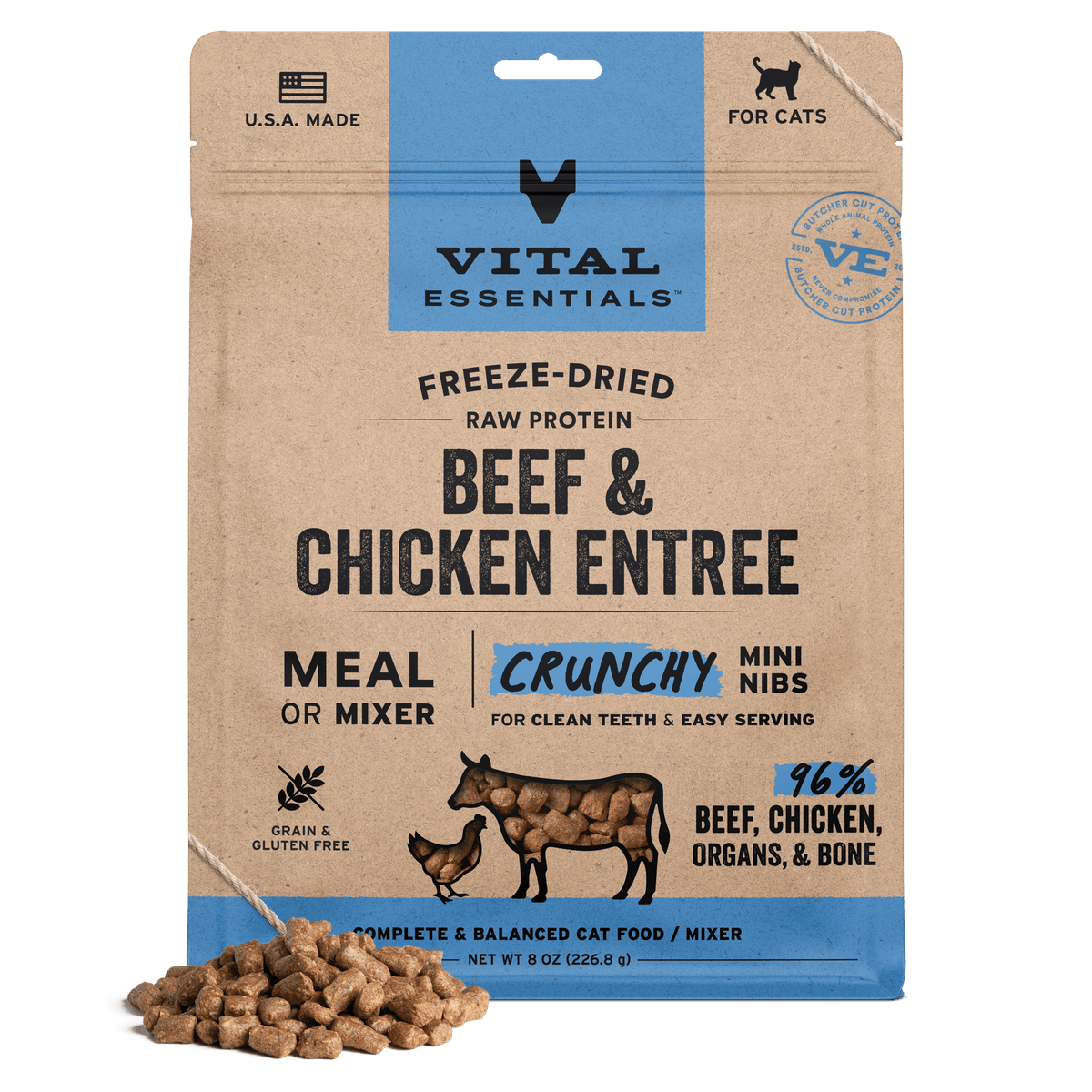 Vital Essentials Freeze-Dried Raw Beef &amp; Chicken Cat Food