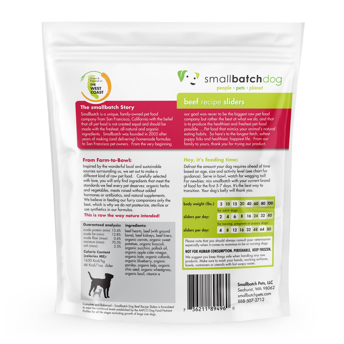 Small Batch Beef Sliders Frozen Raw Dog Food