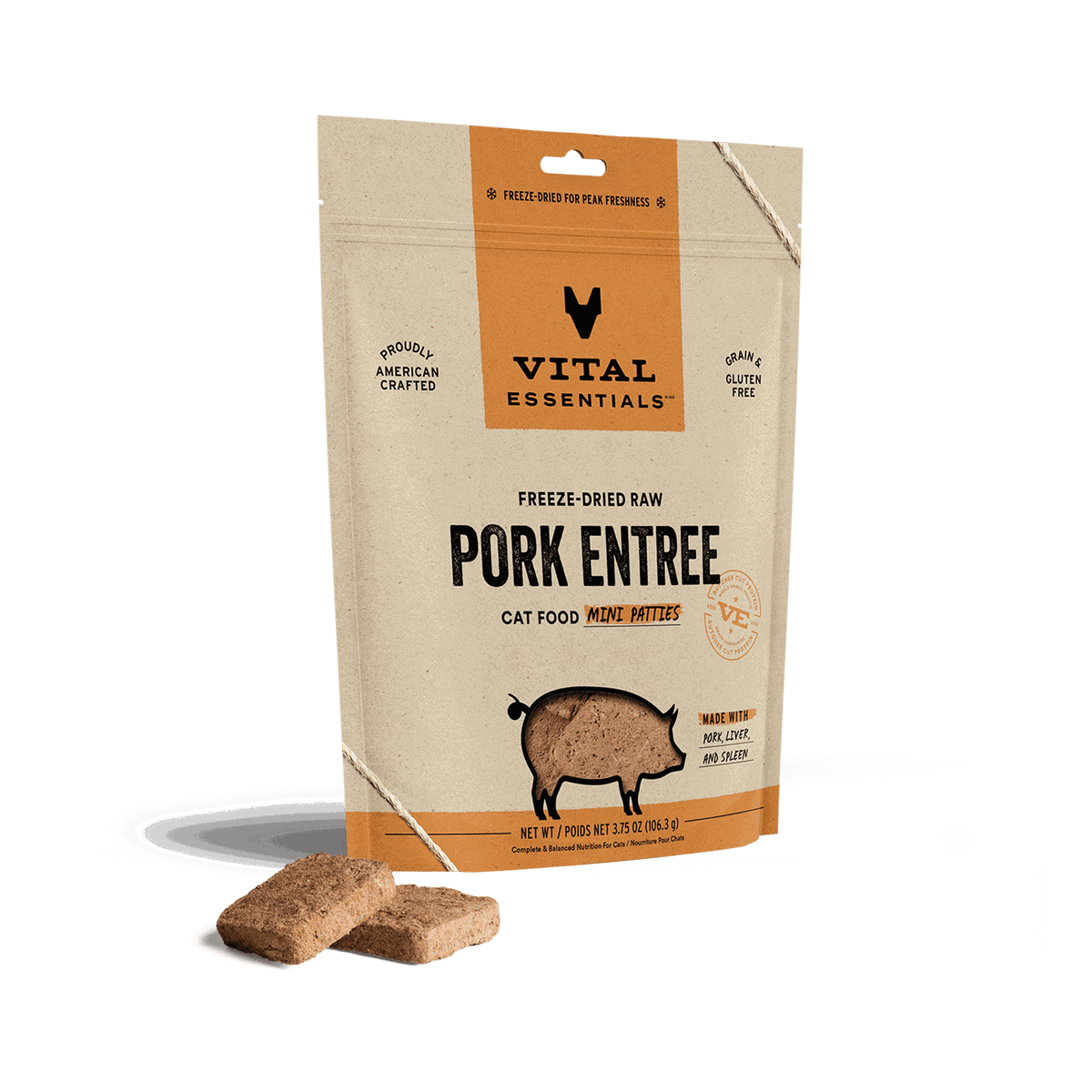 Vital Essentials Freeze-Dried Raw Pork Cat Food