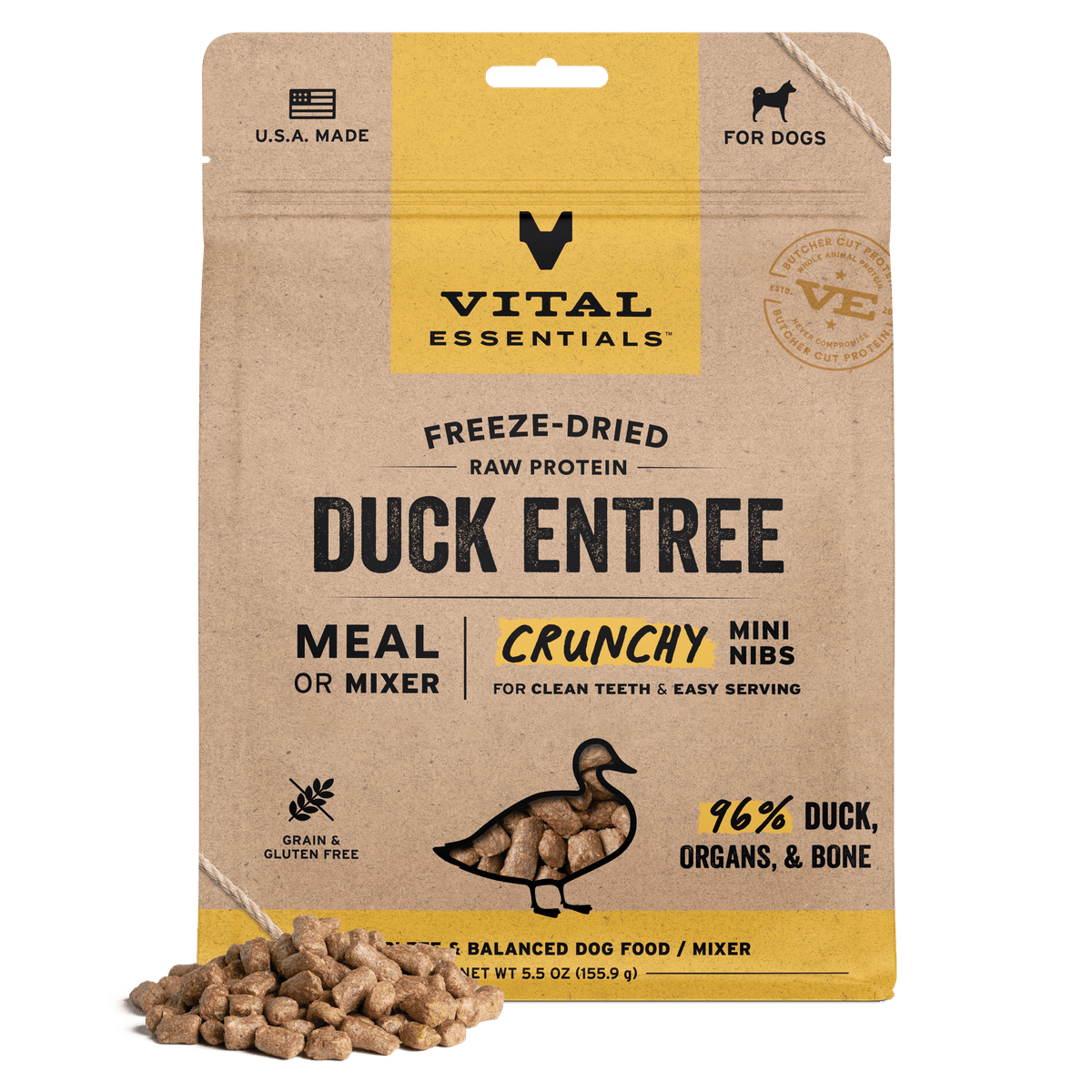 Vital Essentials Freeze-Dried Raw Duck Dog Food