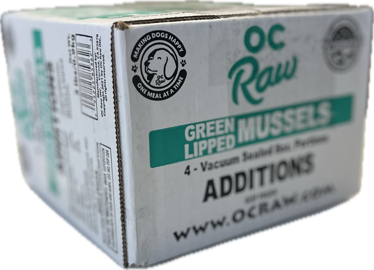 OC Raw Additions Frozen Raw Green Lipped Mussels for Dogs