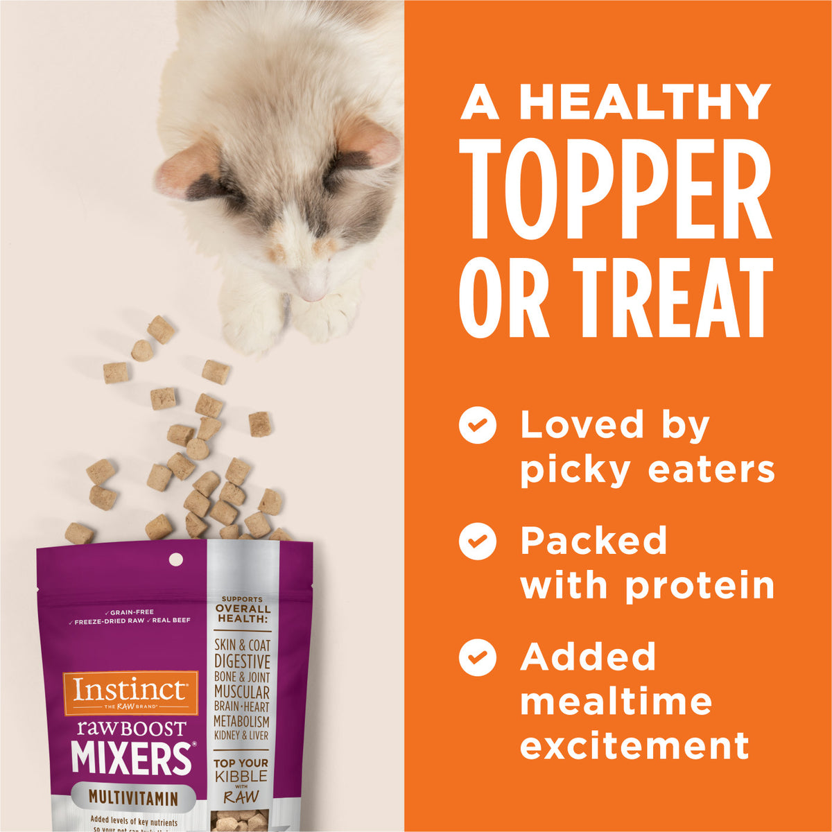 Instinct Freeze-Dried Raw Boost Mixers Grain-Free Multivitamin for Adult Cats Food Topper