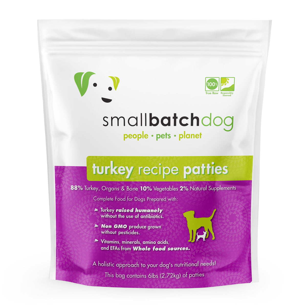 Small Batch Turkey Patties Frozen Raw Dog Food