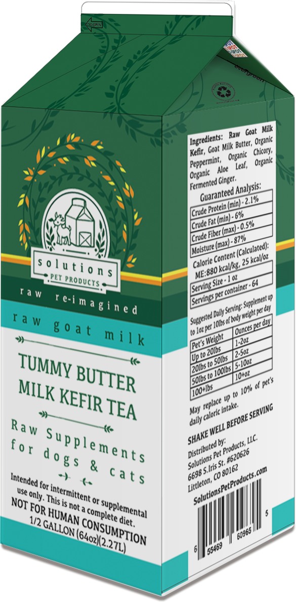Solutions Pet Products Tummy Butter Tea Frozen Raw Goat Milk for Dogs and Cats