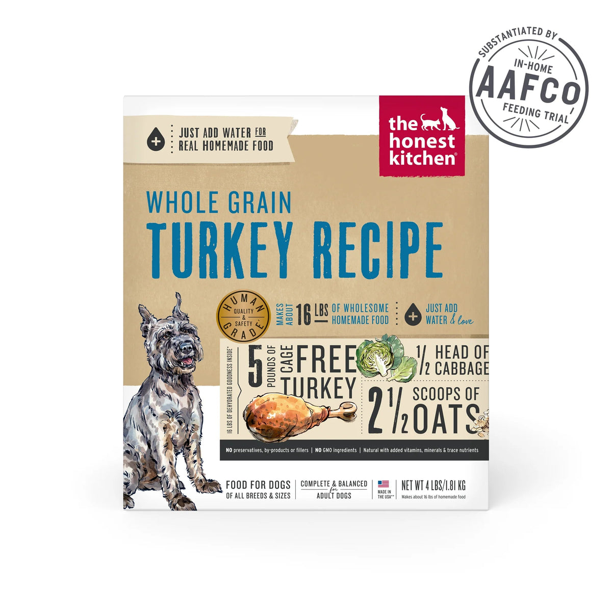 The Honest Kitchen Whole Grain Dehydrated Turkey Dog Food