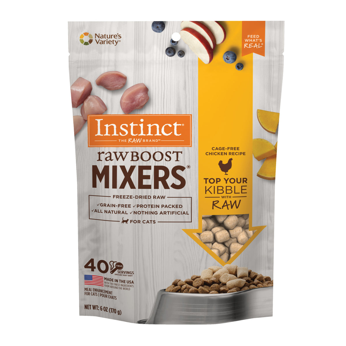 Instinct Freeze-Dried Raw Boost Mixers Grain-Free Chicken Recipe Freeze-Dried Cat Food Topper