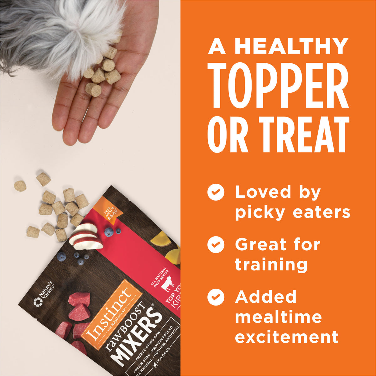 Instinct Freeze-Dried Raw Boost Mixers Grain-Free Beef Recipe Freeze-Dried Dog Food Topper