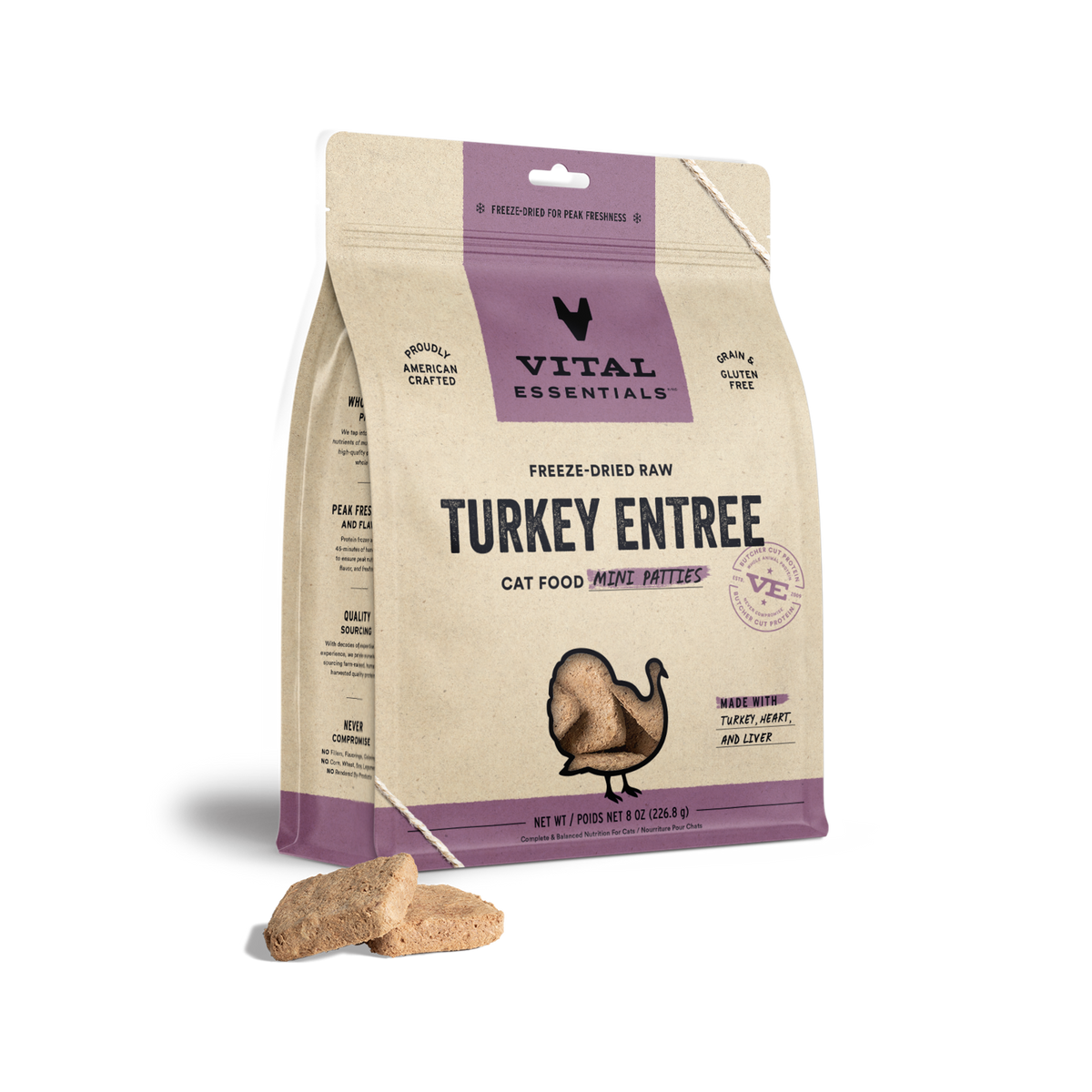 Vital Essentials Freeze-Dried Raw Turkey Cat Food