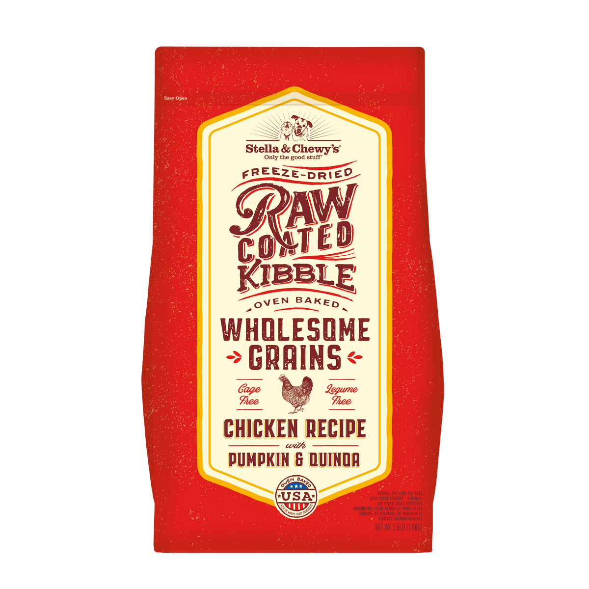 Stella &amp; Chewy&#39;s Kibble Raw Coated Wholesome Grains Chicken Dog Food