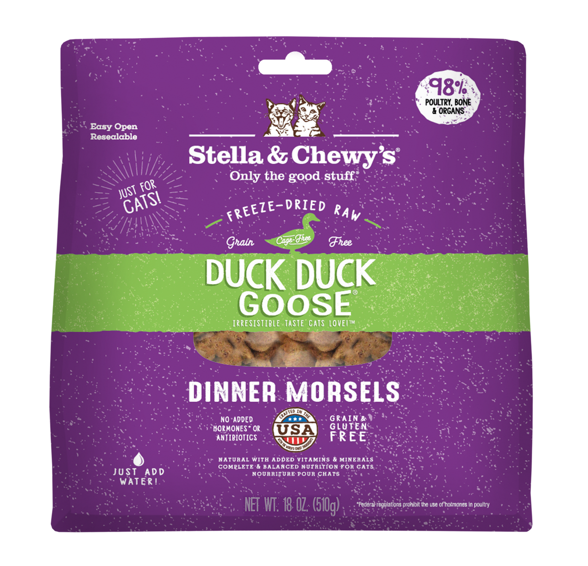 Stella &amp; Chewy&#39;s Freeze-Dried Raw Duck Duck Goose Dinner Morsels Cat Food