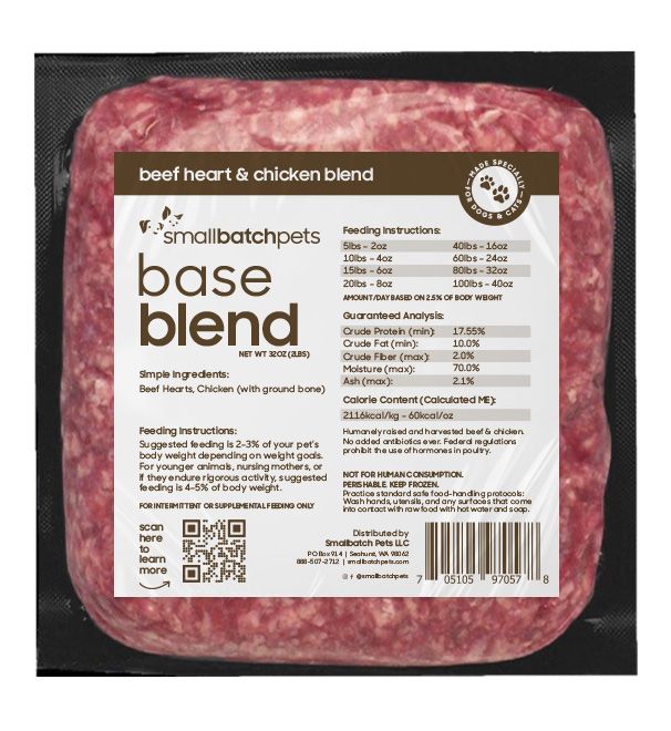 Small Batch Beef Heart &amp; Chicken Blend Frozen Raw Dog &amp; Cat Food