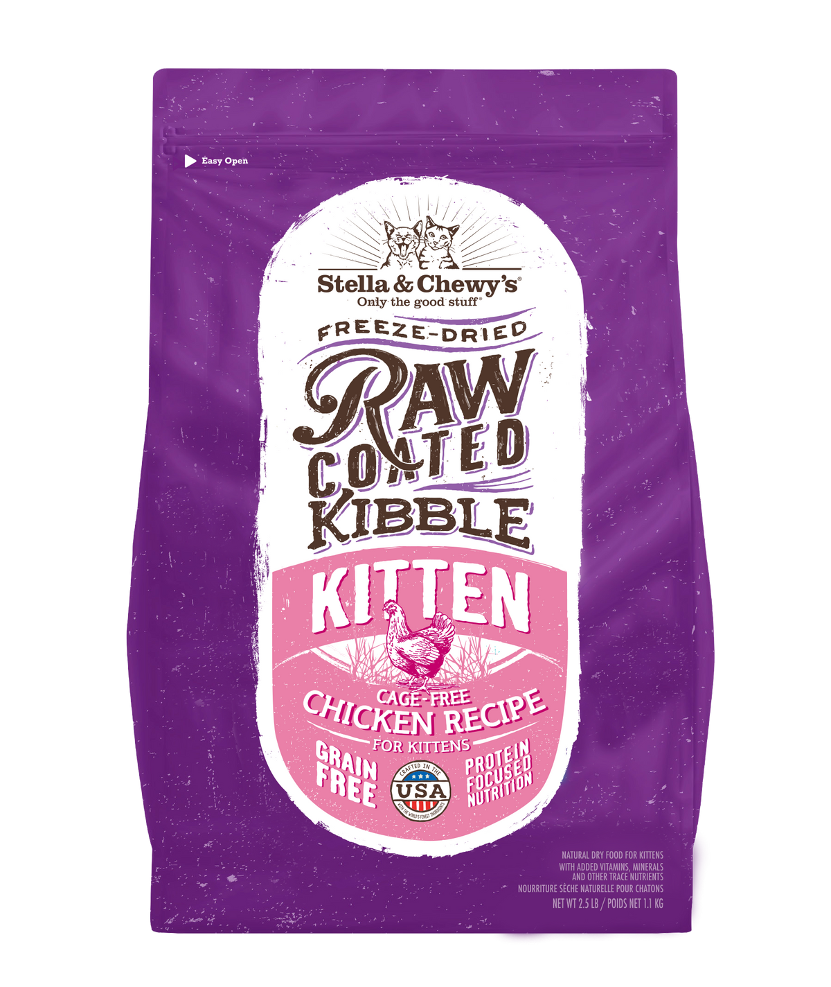 Stella &amp; Chewy&#39;s Kibble Raw Coated Chicken Kitten Cat Food