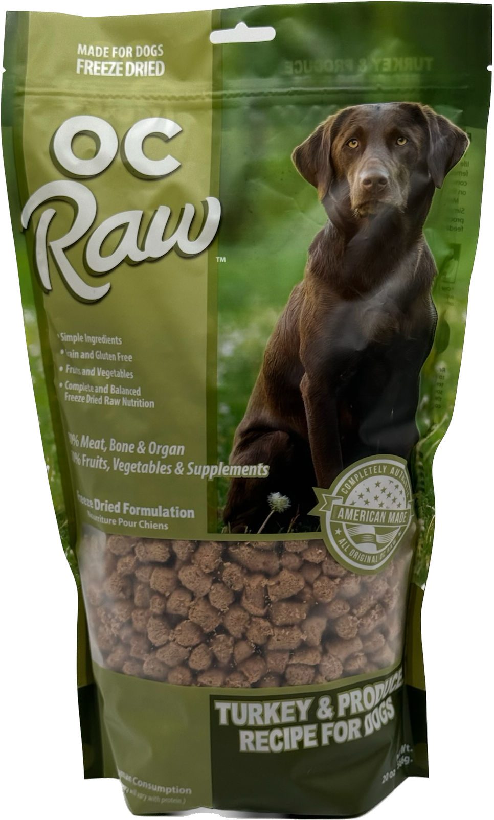 OC Raw Freeze-Dried Turkey &amp; Produce Dog Food