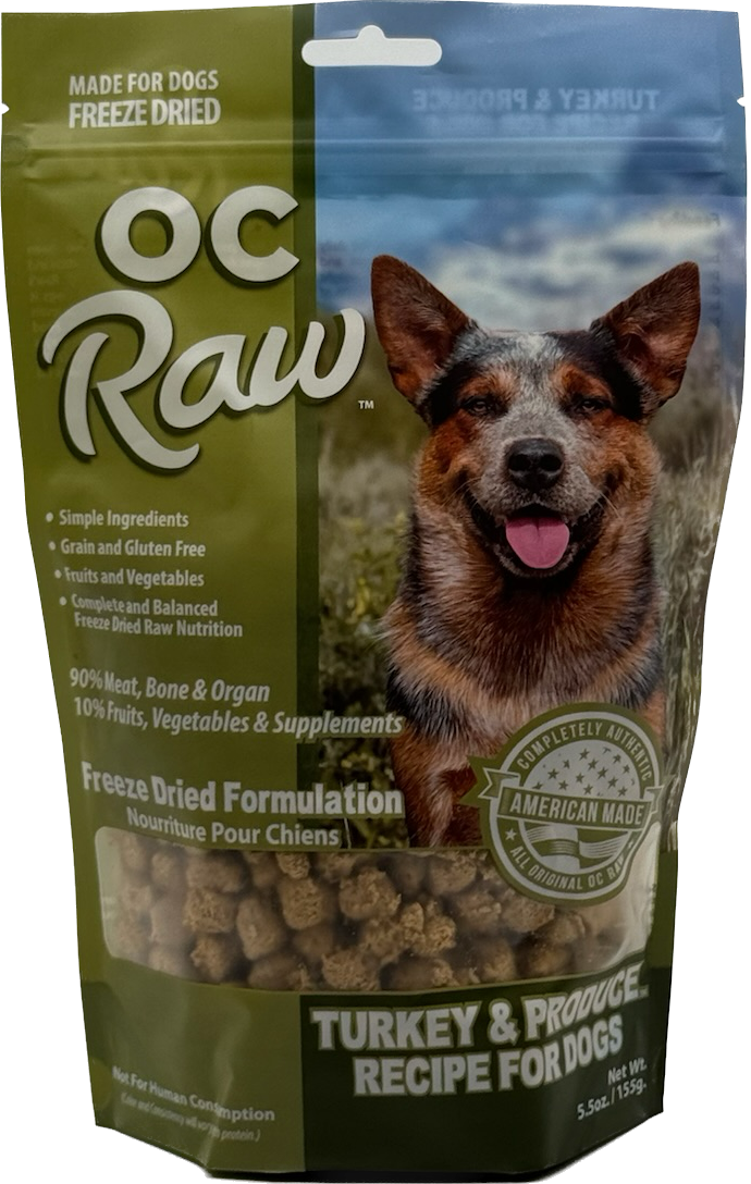 OC Raw Freeze-Dried Turkey &amp; Produce Dog Food