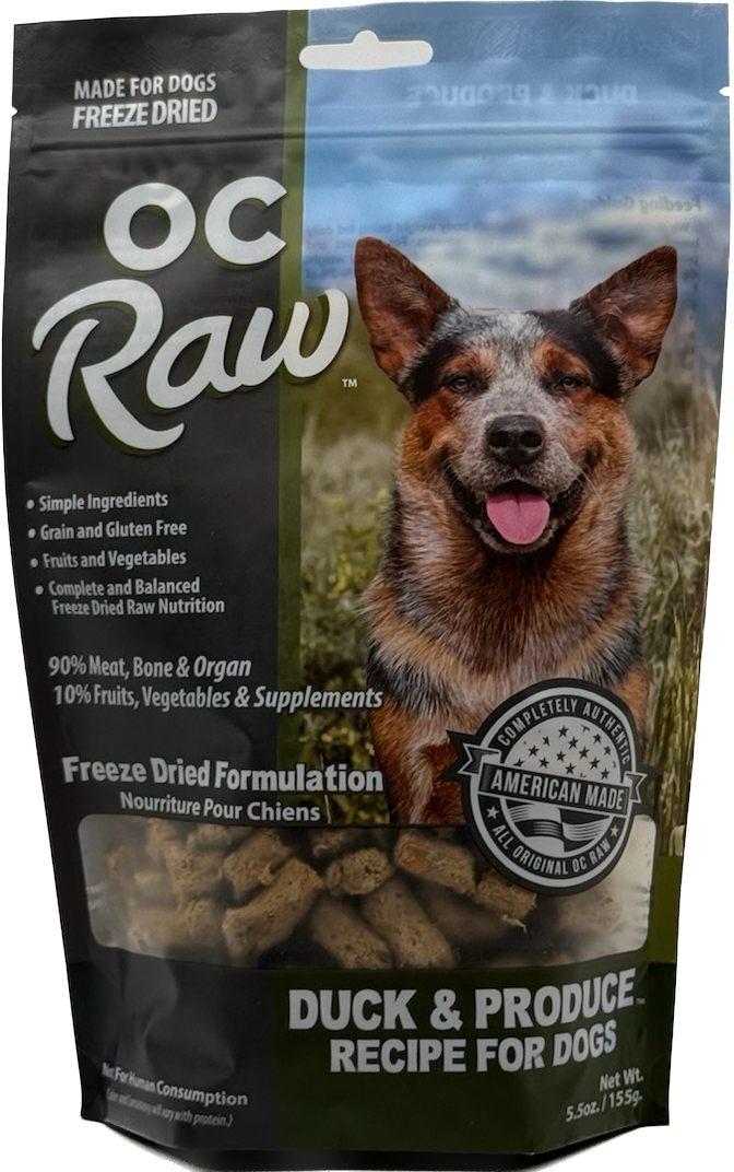 OC Raw Freeze-Dried Duck &amp; Produce Dog Food