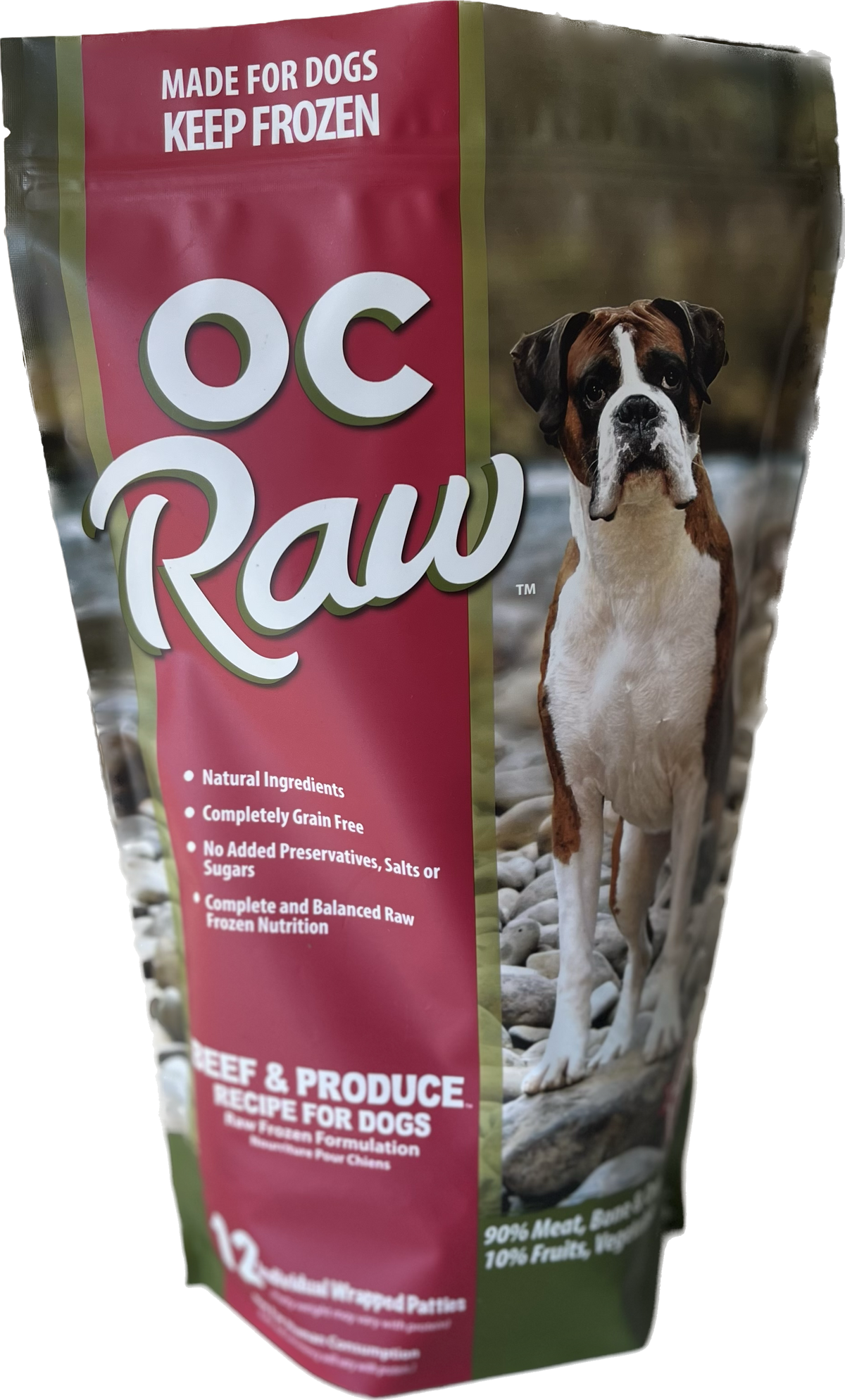 OC Raw Frozen Raw Beef &amp; Produce Dog Food