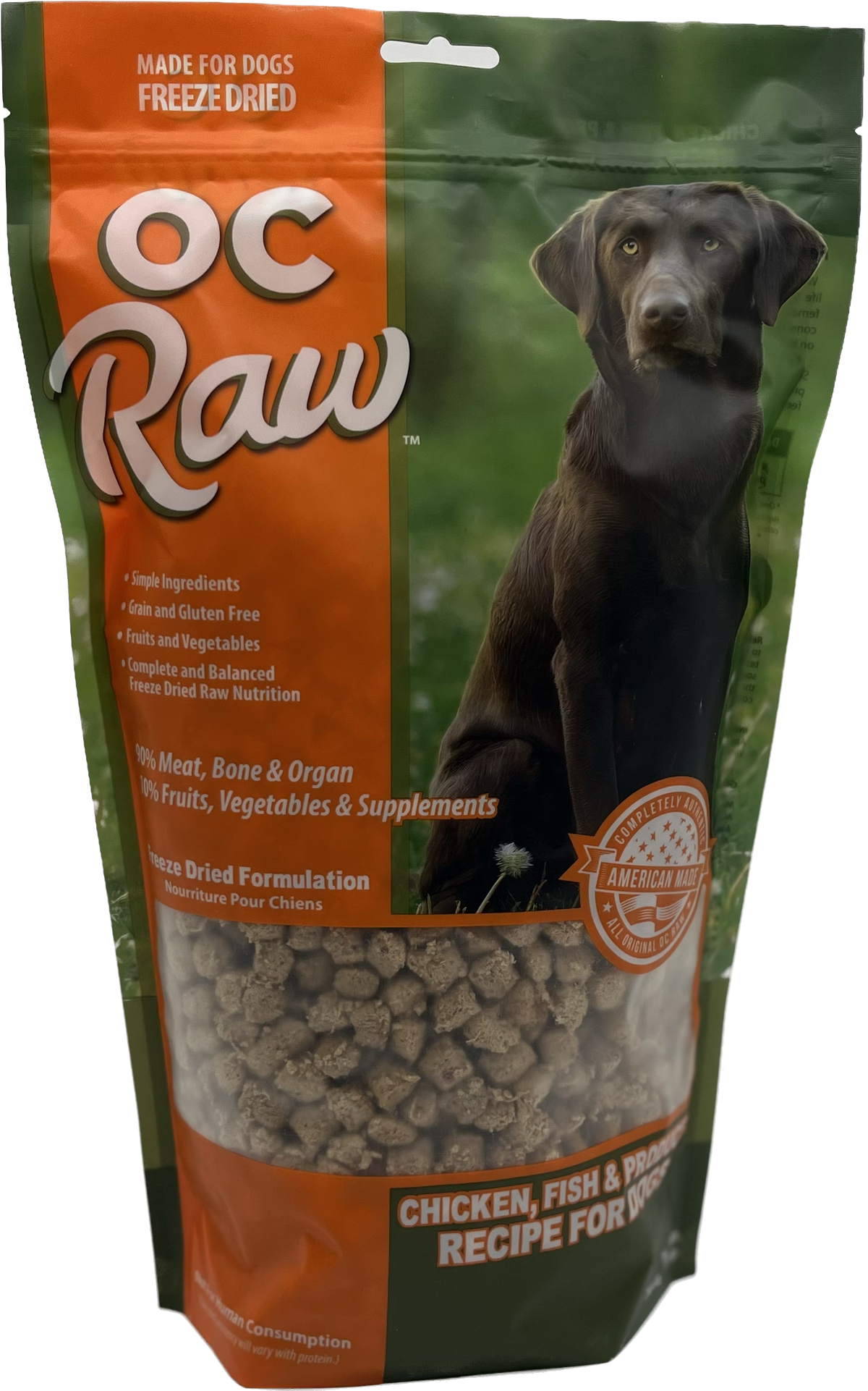OC Raw Freeze-Dried Chicken, Fish &amp; Produce Dog Food