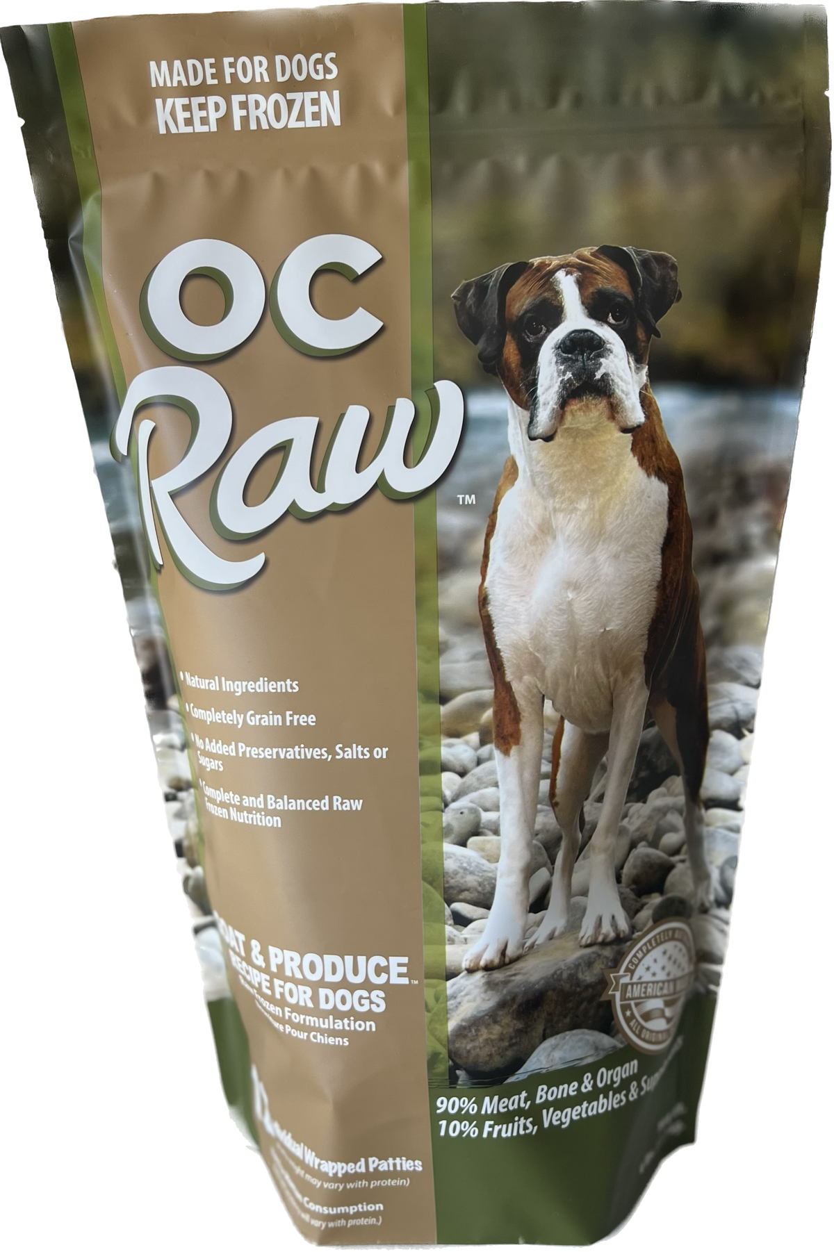 OC Raw Goat &amp; Produce Frozen Dog Food