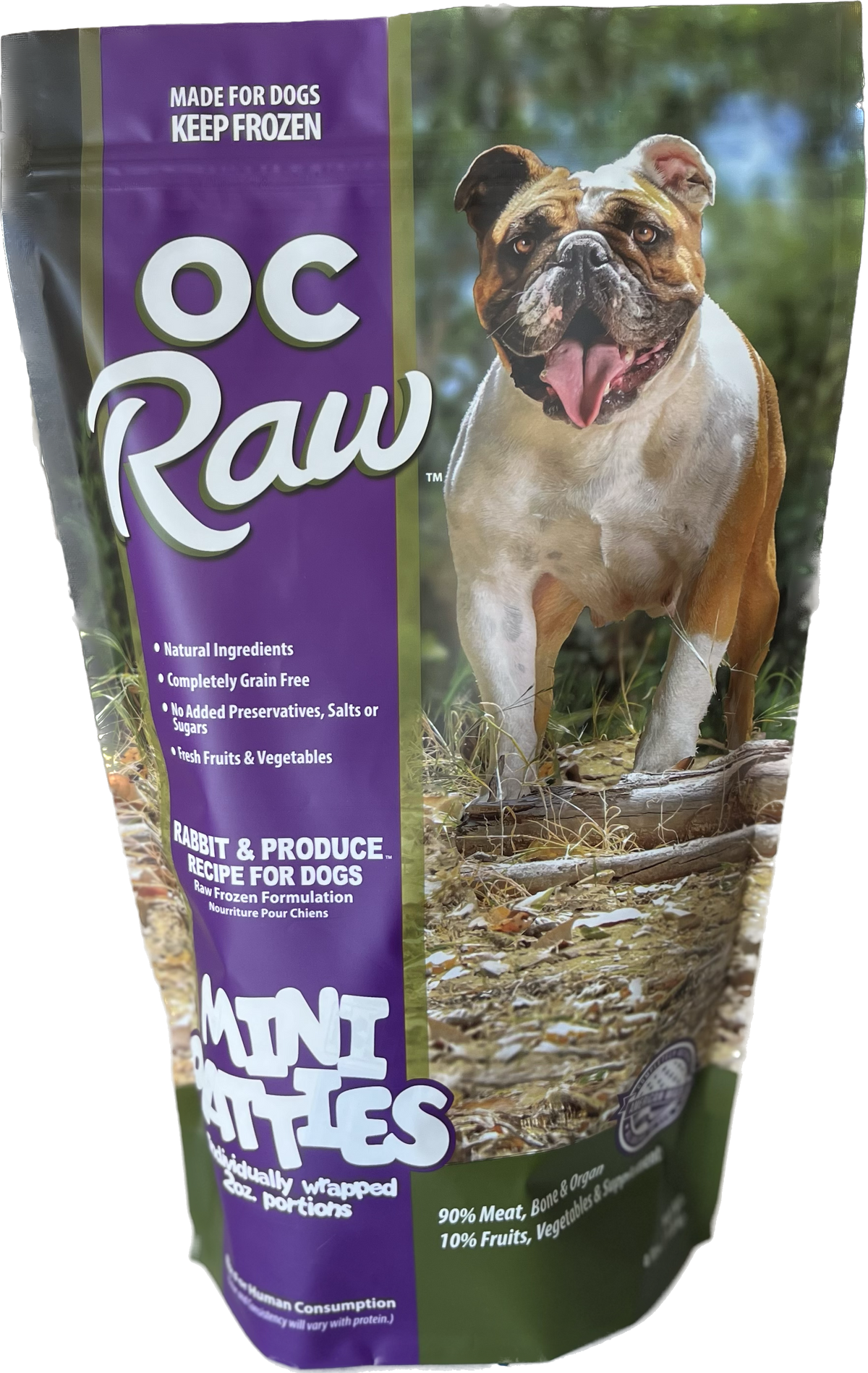 OC Raw Rabbit &amp; Produce Frozen Dog Food