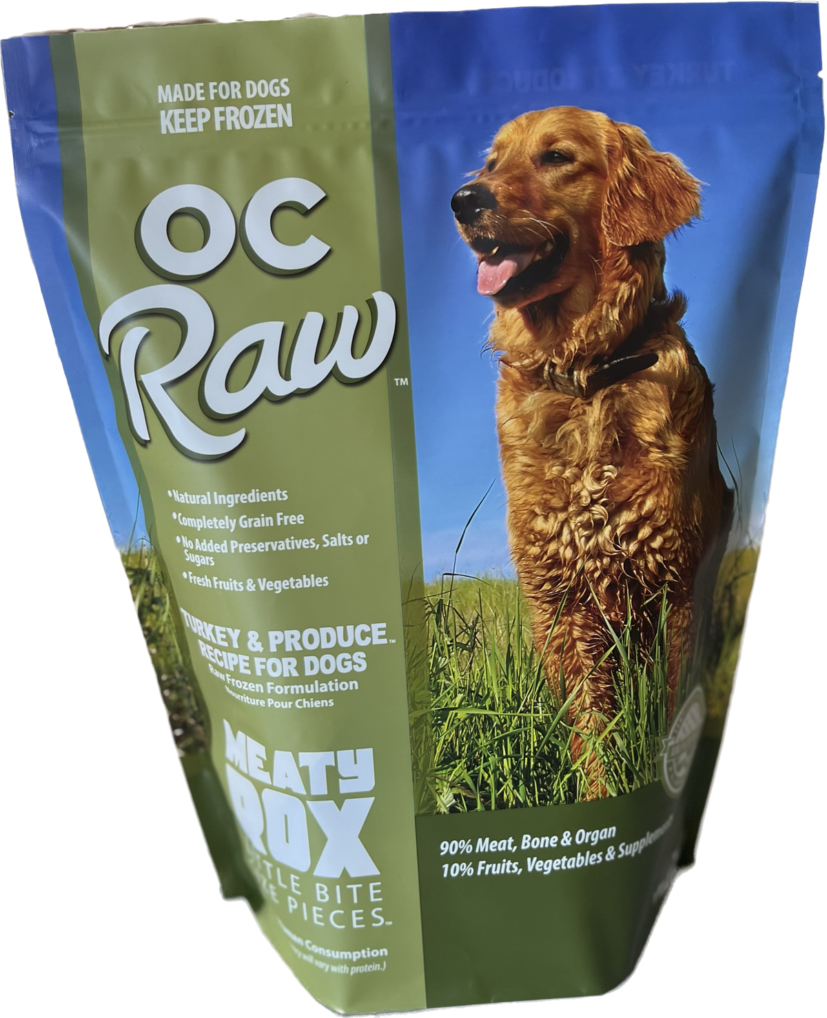OC Raw Turkey &amp; Produce Frozen Dog Food