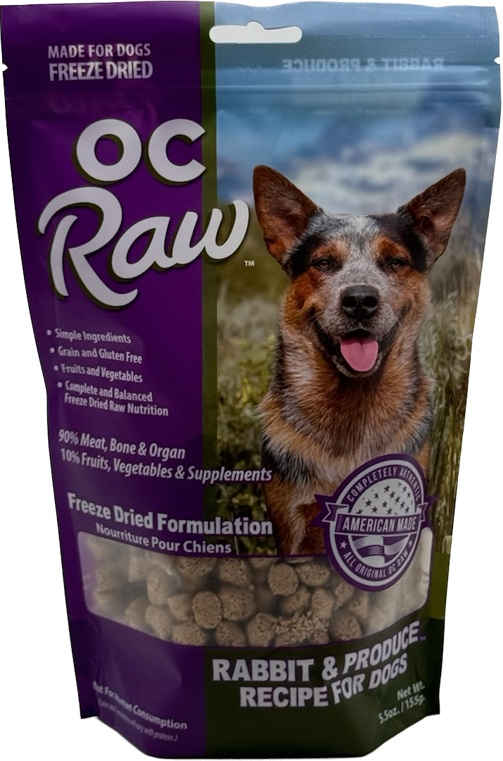 OC Raw Freeze-Dried Rabbit &amp; Produce Dog Food