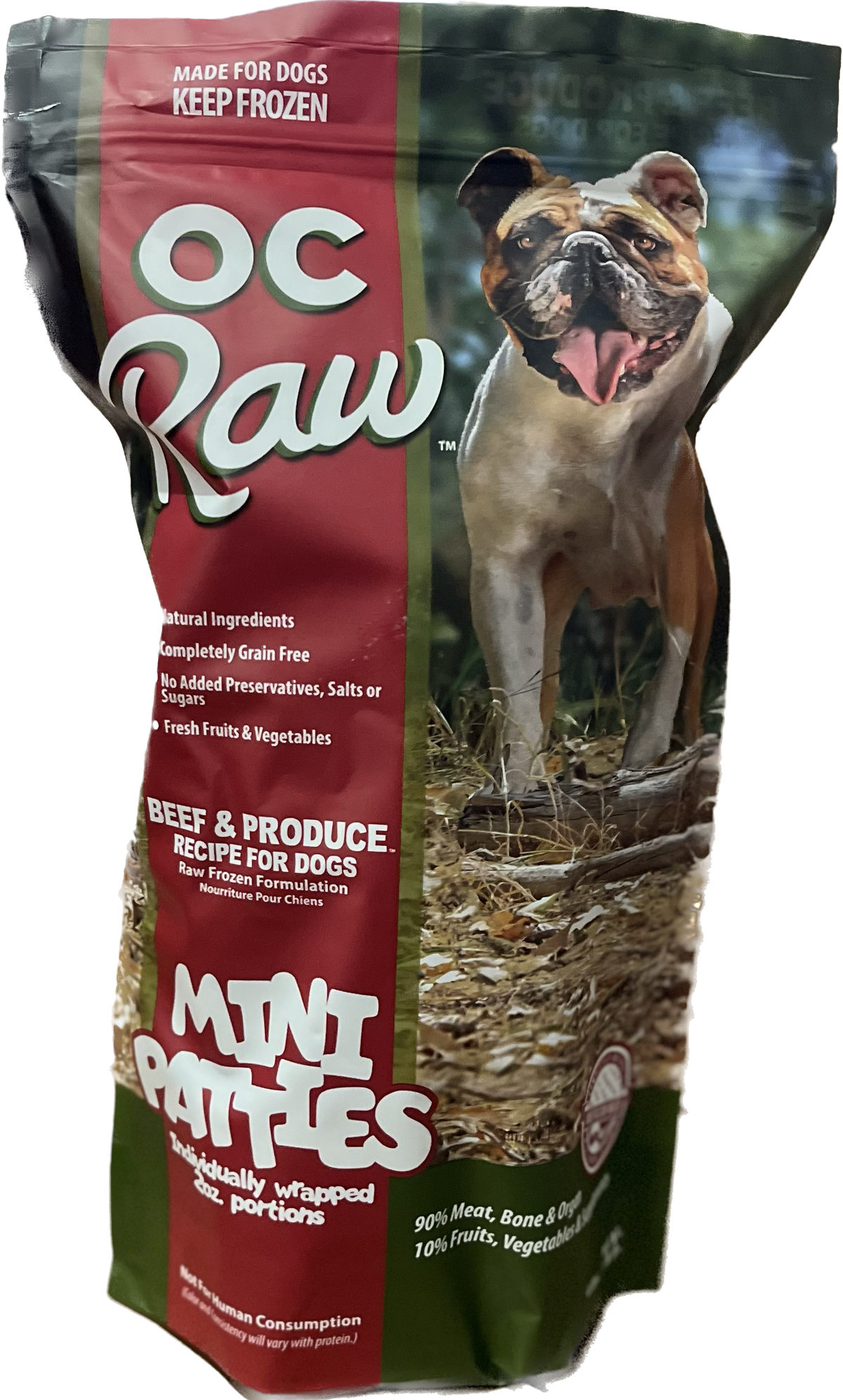OC Raw Frozen Raw Beef &amp; Produce Dog Food