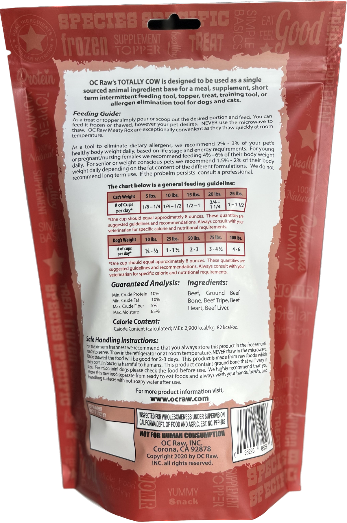 OC Raw Totally Beef Frozen for Dogs &amp; Cats