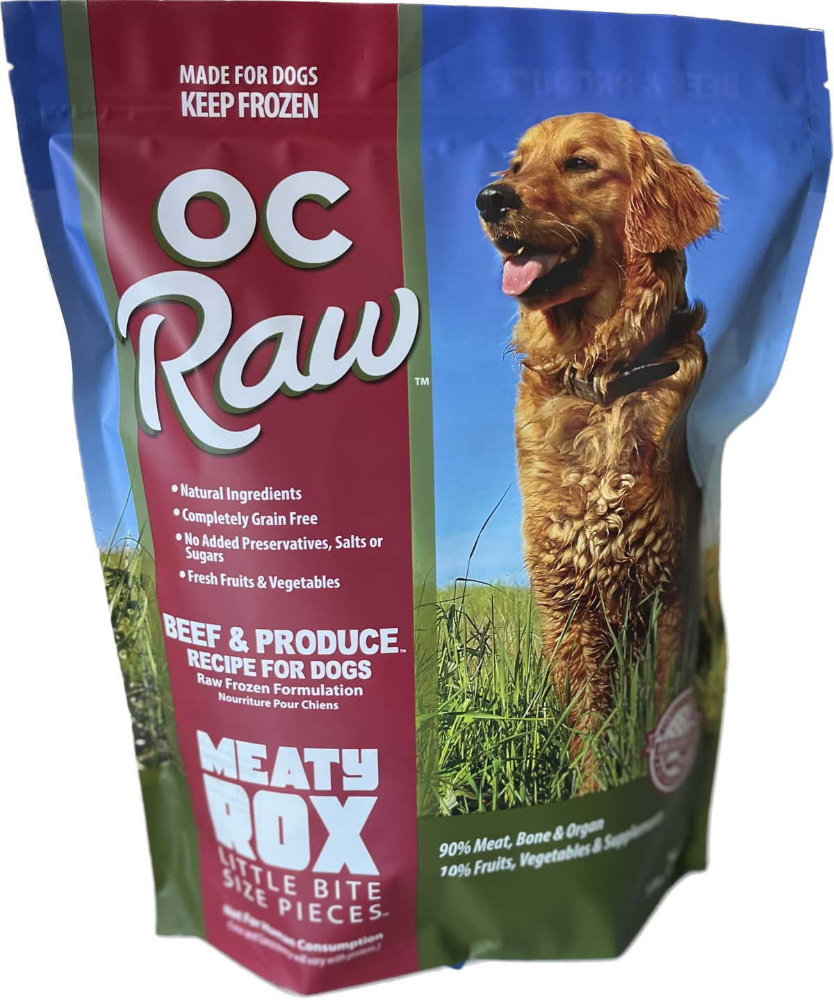 OC Raw Frozen Raw Beef &amp; Produce Dog Food