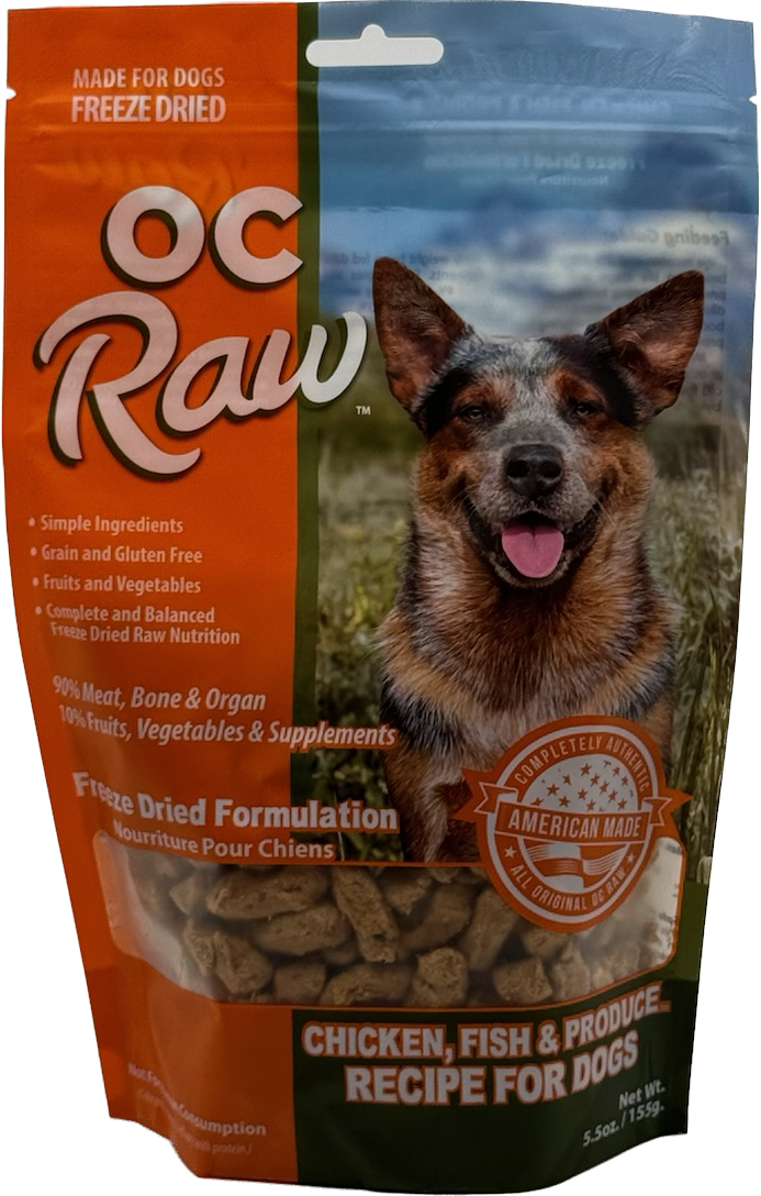 OC Raw Freeze-Dried Chicken, Fish &amp; Produce Dog Food