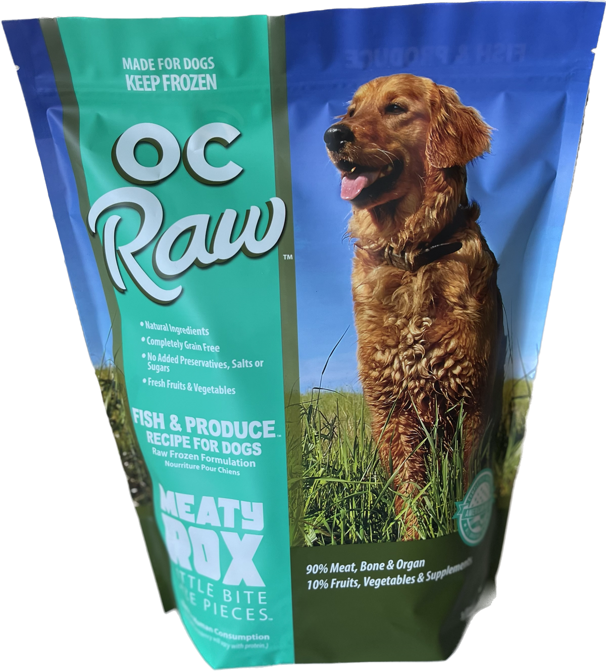 OC Raw Fish &amp; Produce Frozen Dog Food