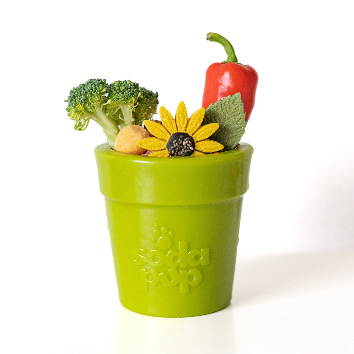 SodaPup Large Flower Pot Durable PUP-X Rubber Treat Dispenser & Enrichment Toy