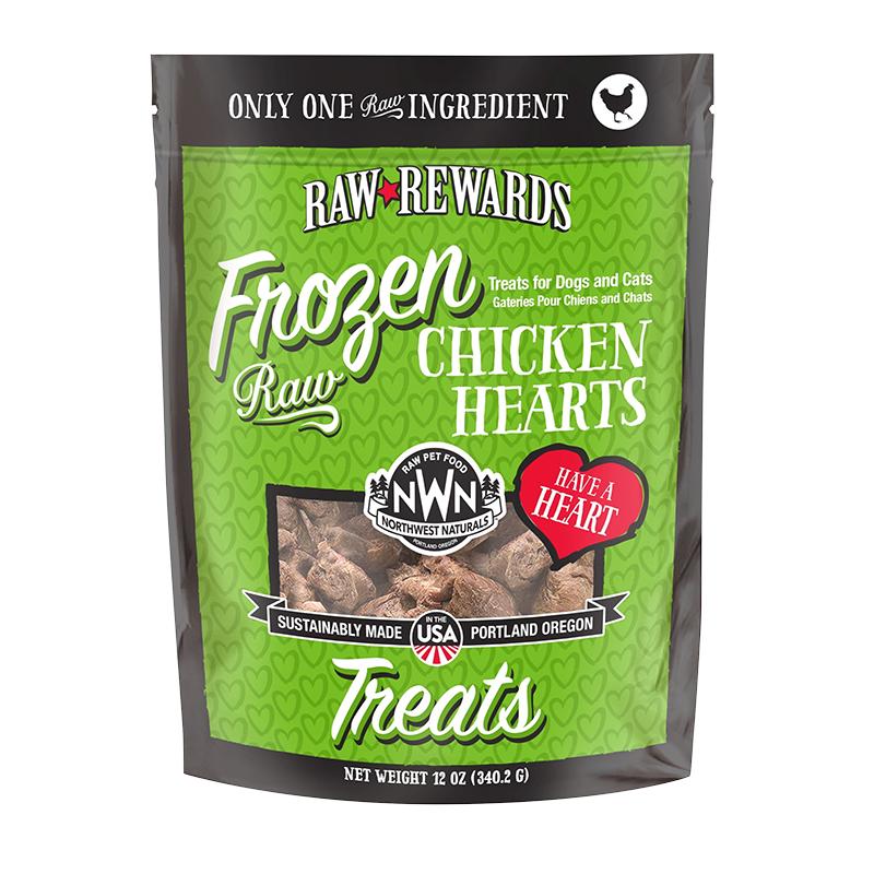 Northwest Naturals Raw Rewards Frozen Chicken Hearts Dog &amp; Cat Treats