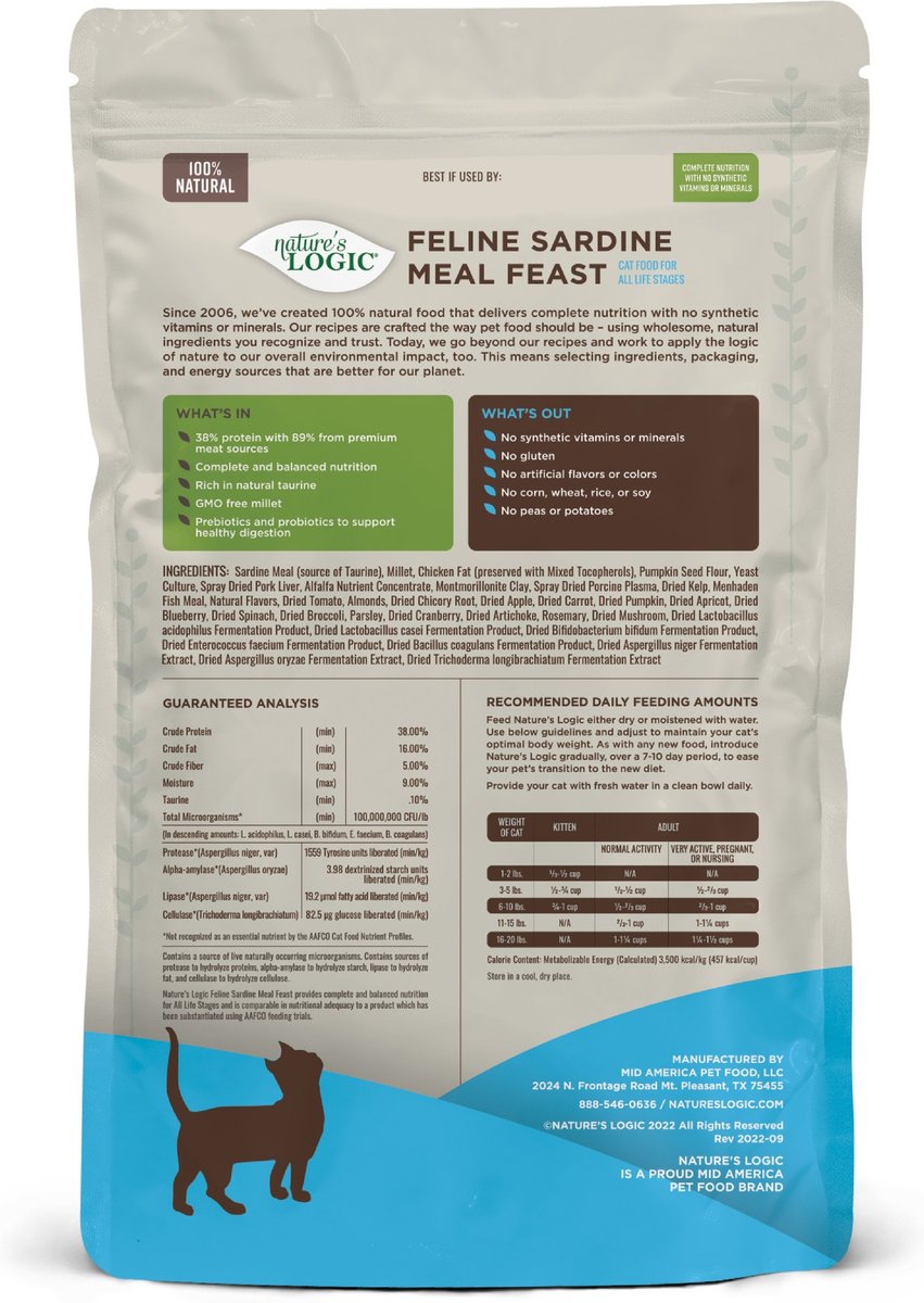 Nature&#39;s Logic Feline Sardine Meal Feast Cat Food