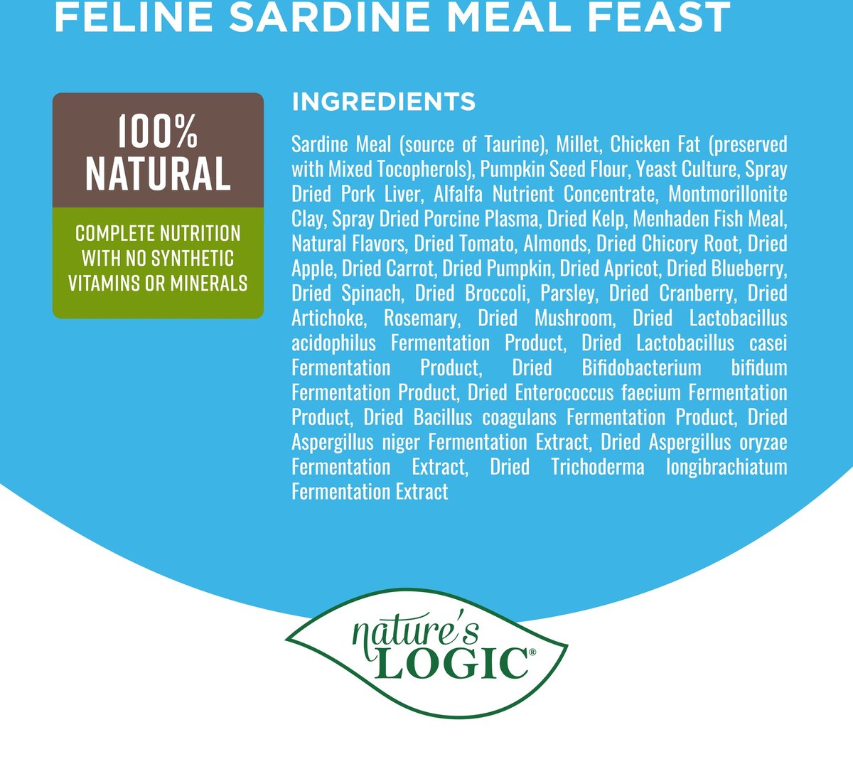 Nature&#39;s Logic Feline Sardine Meal Feast Cat Food
