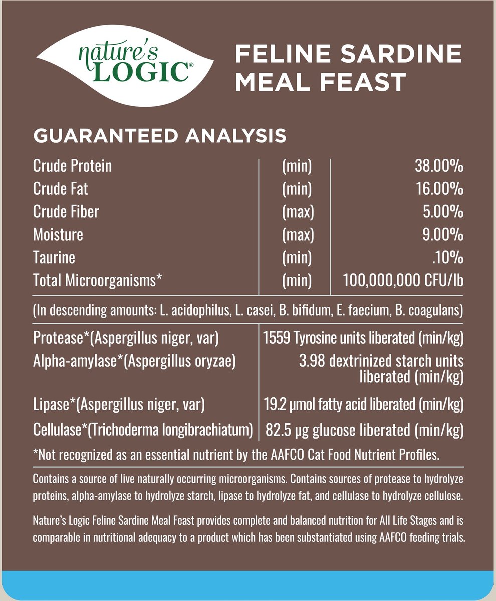 Nature&#39;s Logic Feline Sardine Meal Feast Cat Food