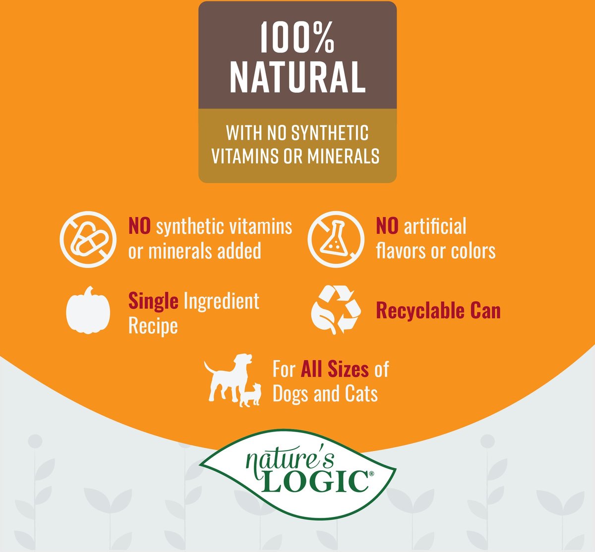Nature&#39;s Logic Pumpkin Purée Supplement for Dogs &amp; Cats