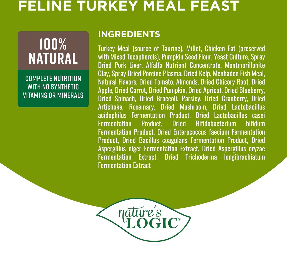 Nature&#39;s Logic Feline Turkey Meal Feast Cat Food