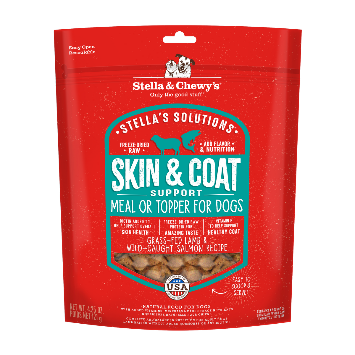 Stella &amp; Chewy&#39;s Solutions Freeze-Dried Raw Skin &amp; Coat Lamb &amp; Salmon Dog Food
