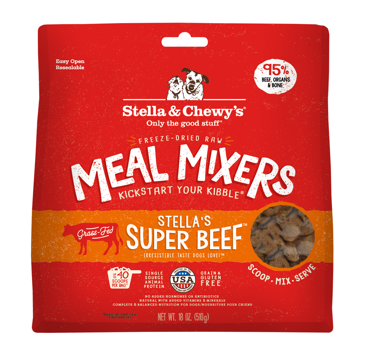 Stella &amp; Chewy&#39;s Freeze-Dried Raw Stella&#39;s Super Beef Meal Mixers Dog Food Topper