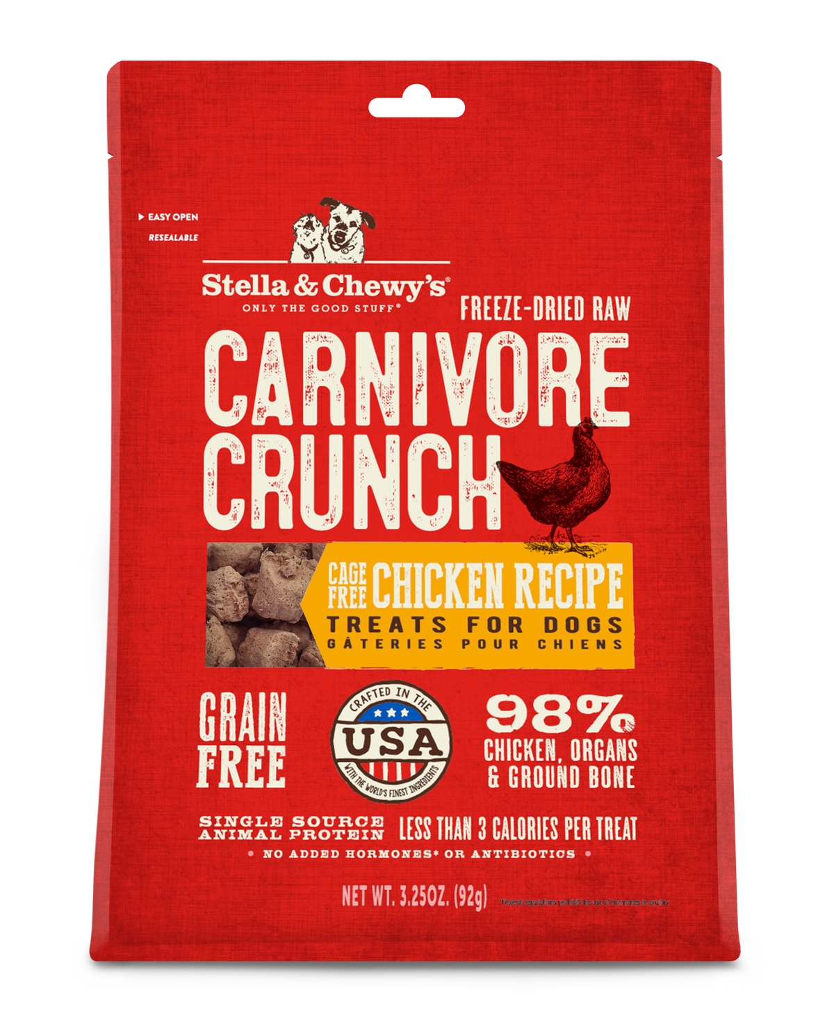 Stella &amp; Chewy&#39;s Freeze-Dried Raw Carnivore Crunch Chicken Dog Treats