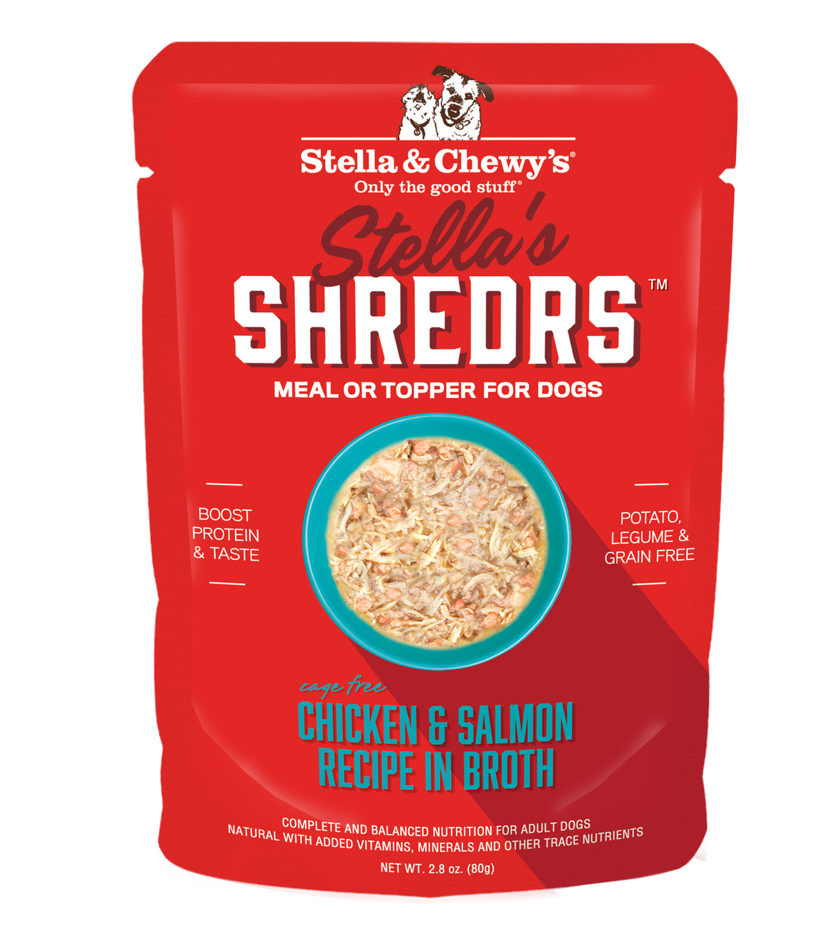 Stella &amp; Chewy&#39;s Stella&#39;s Shredrs Chicken &amp; Salmon in Broth Dog Food