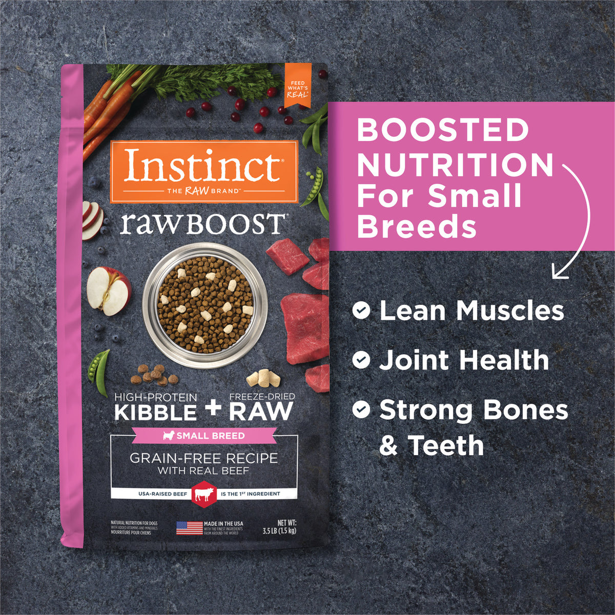 Instinct Raw Boost Small Breed Grain-Free Recipe with Real Beef Dry Dog Food