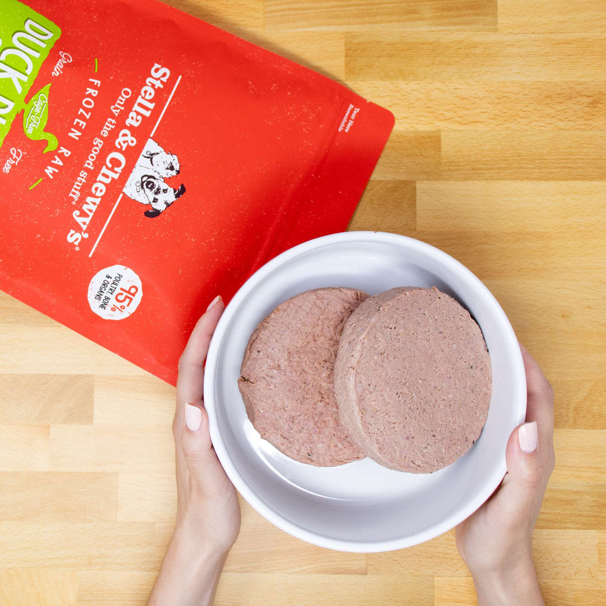 Stella &amp; Chewy&#39;s Frozen Raw Duck Duck Goose Dinner Patties Dog Food