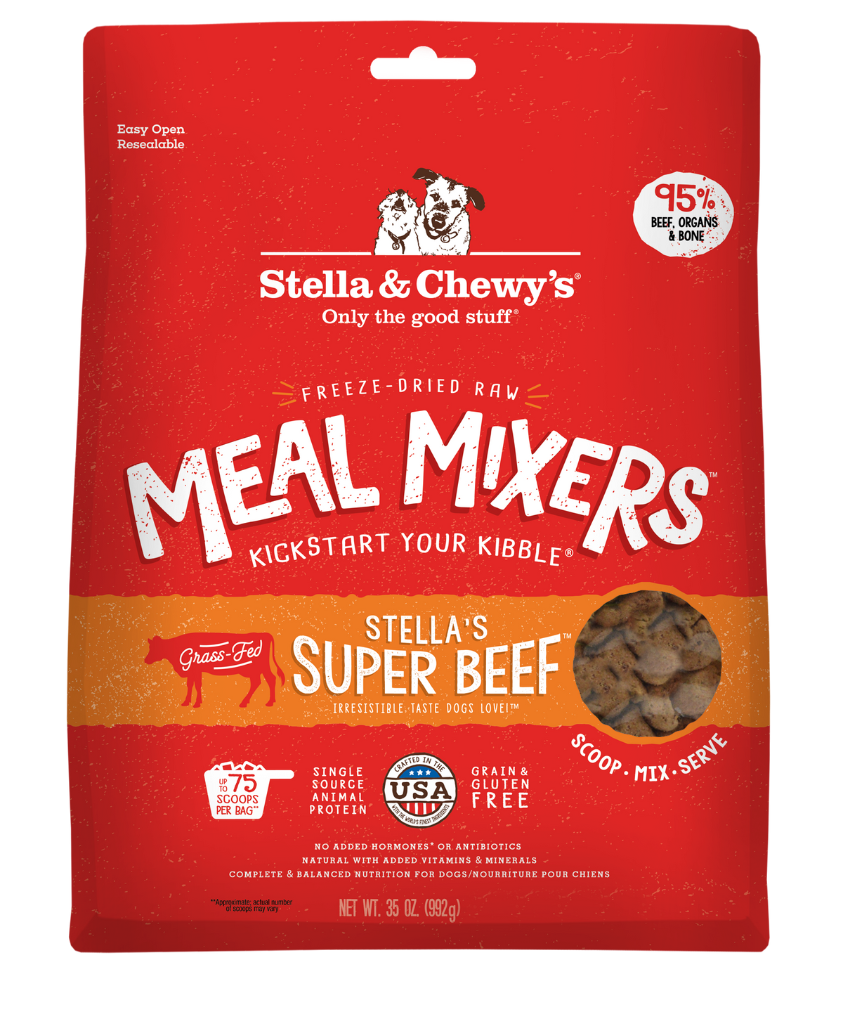 Stella &amp; Chewy&#39;s Freeze-Dried Raw Stella&#39;s Super Beef Meal Mixers Dog Food Topper