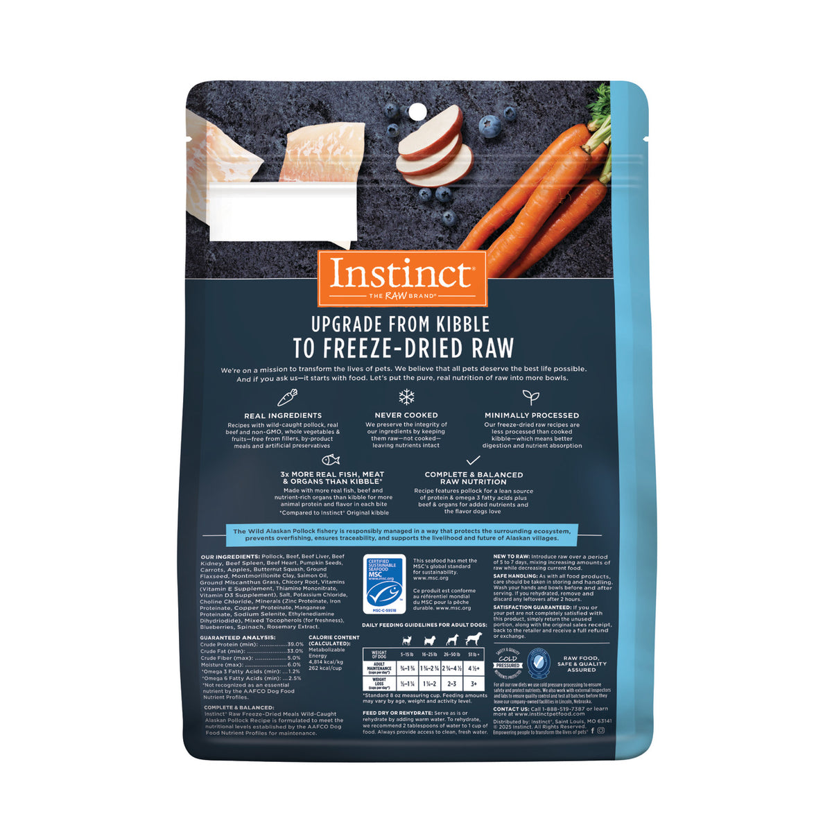 Instinct Freeze-Dried Raw Meals Grain-Free Wild-Caught Alaskan Pollock Recipe Dog Food