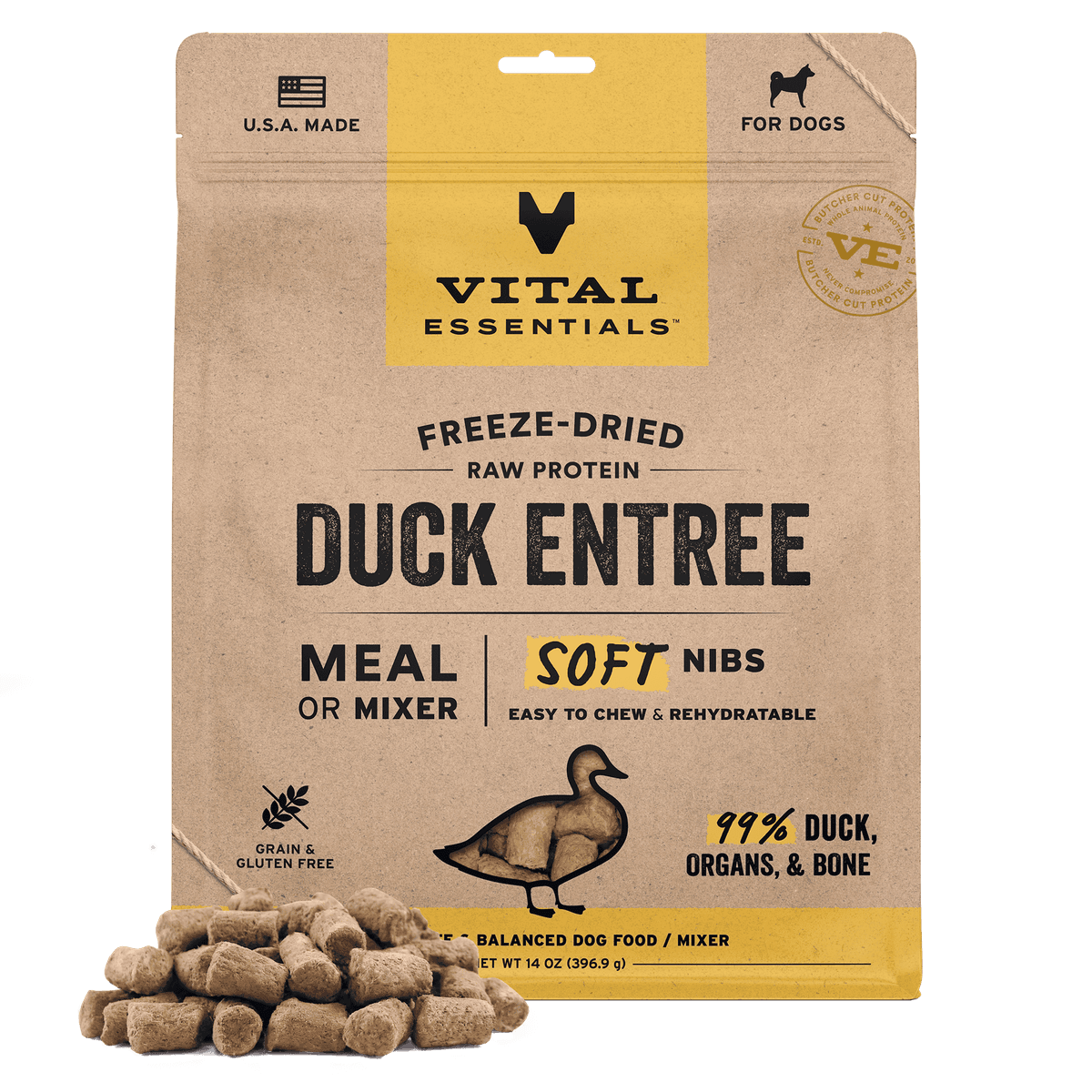 Vital Essentials Freeze-Dried Raw Duck Dog Food