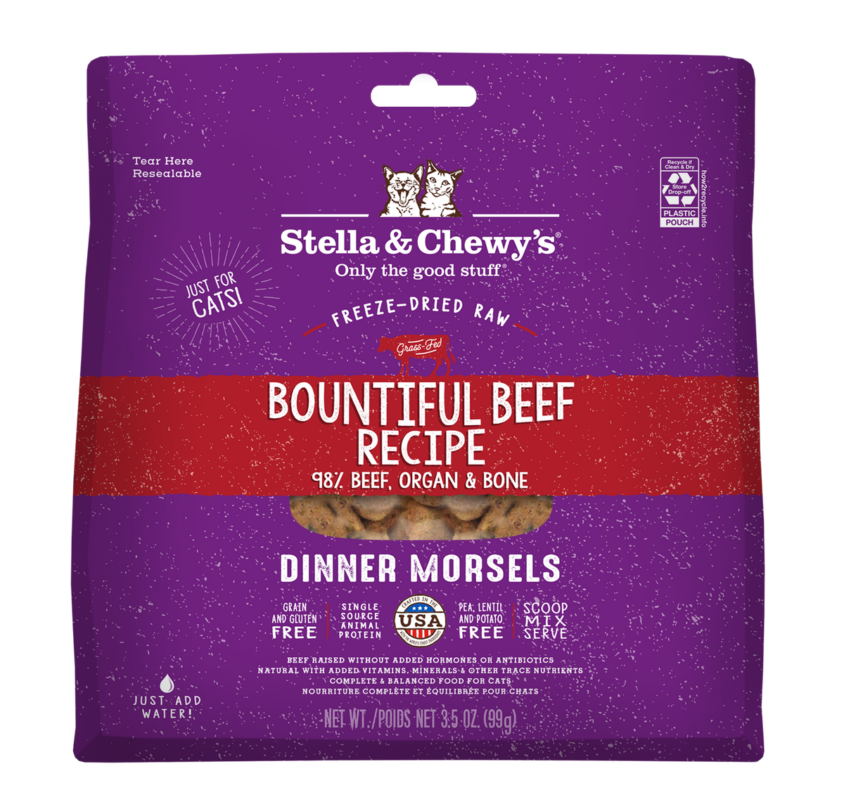 Stella &amp; Chewy&#39;s Freeze-Dried Raw Bountiful Beef Dinner Morsels Cat Food